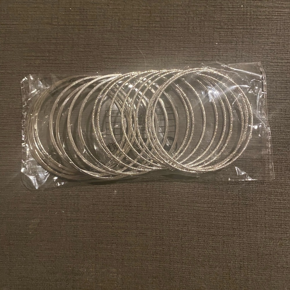 Elegant Silver Bangle Set